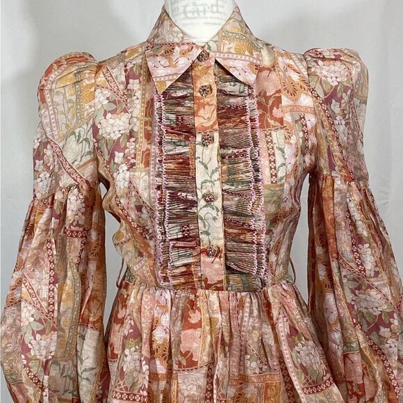 Zimmermann Kaleidoscope Tuxedo Frill Minidress size 0/ us size 2-4 - Picture 7 of 15